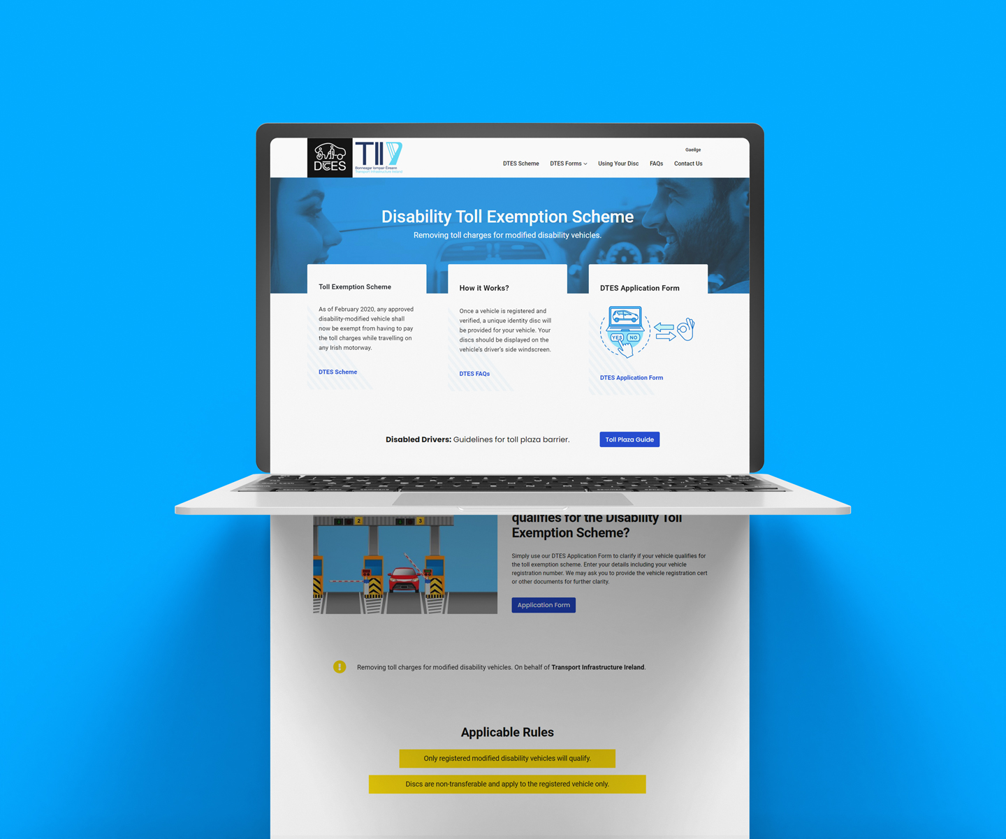 DTES - Ireland's Disability Toll Exemption Scheme - Website Design